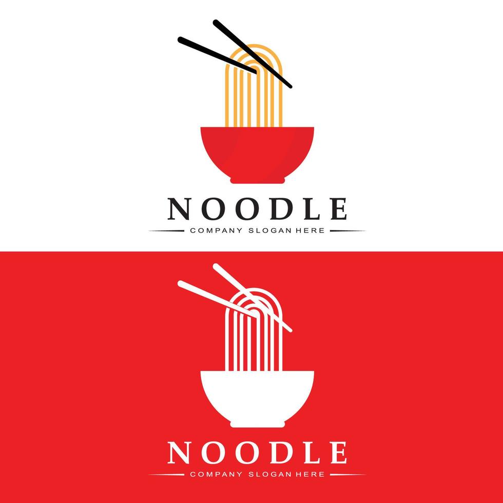 logotipo de fideos, vector de comida asiática, diseño adecuado para tiendas y restaurantes de fideos ramen