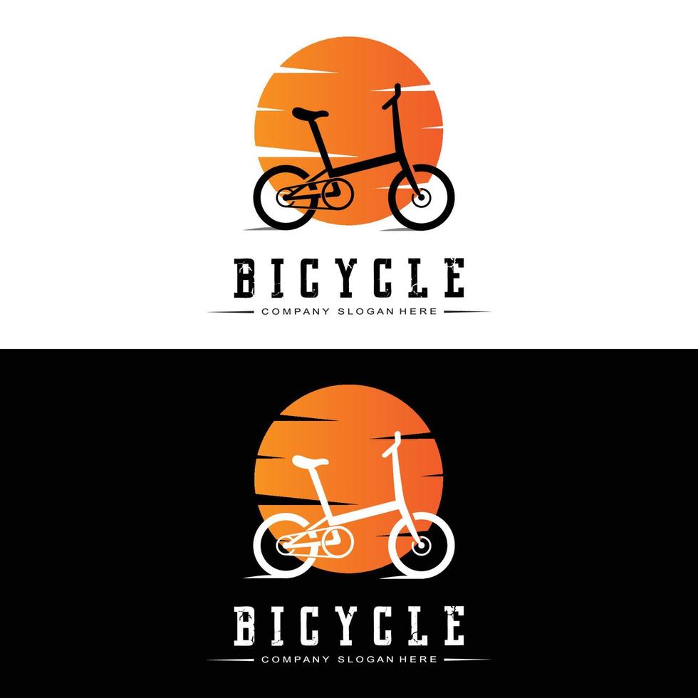 logotipo de bicicleta, vector de vehículo informal, diseño adecuado para tiendas de bicicletas, sucursales deportivas, bicicletas de montaña y bicicletas para niños