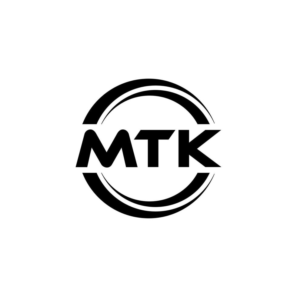 MTK letter logo design in illustration. Vector logo, calligraphy designs for logo, Poster, Invitation, etc.