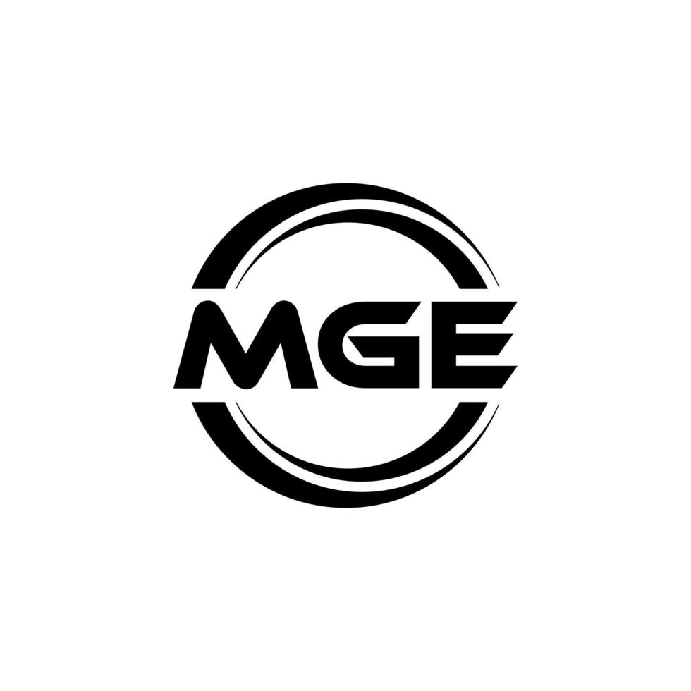MGE letter logo design in illustration. Vector logo, calligraphy ...
