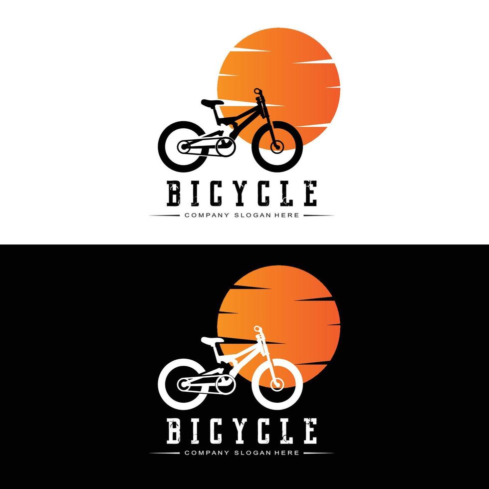 logotipo de bicicleta, vector de vehículo informal, diseño adecuado para tiendas de bicicletas, sucursales deportivas, bicicletas de montaña y bicicletas para niños