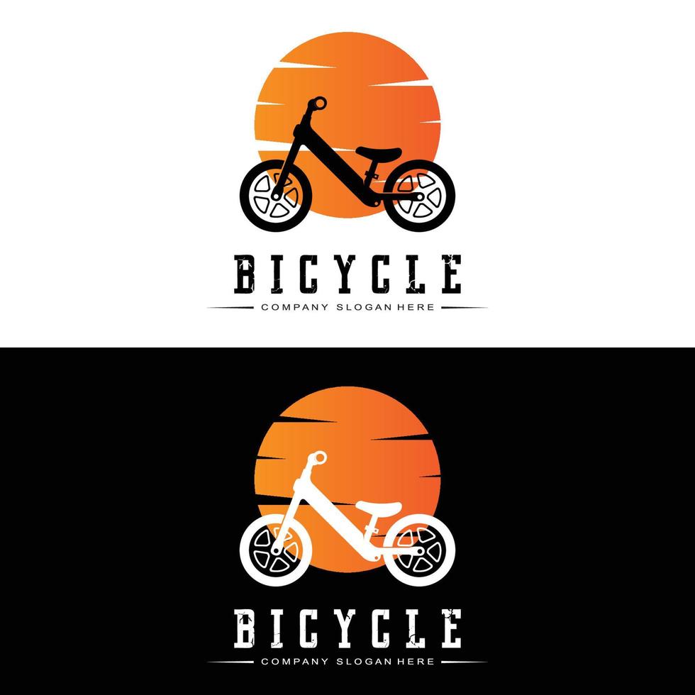 logotipo de bicicleta, vector de vehículo informal, diseño adecuado para tiendas de bicicletas, sucursales deportivas, bicicletas de montaña y bicicletas para niños