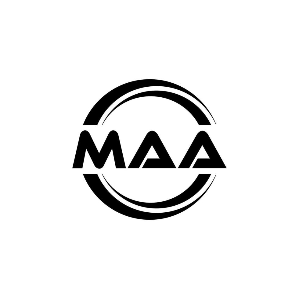 MAA letter logo design in illustration. Vector logo, calligraphy designs for logo, Poster, Invitation, etc.