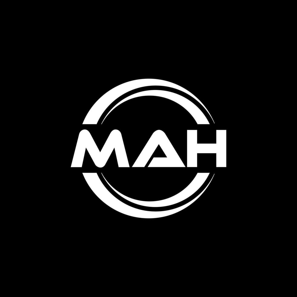 MAH letter logo design in illustration. Vector logo, calligraphy designs for logo, Poster, Invitation, etc.