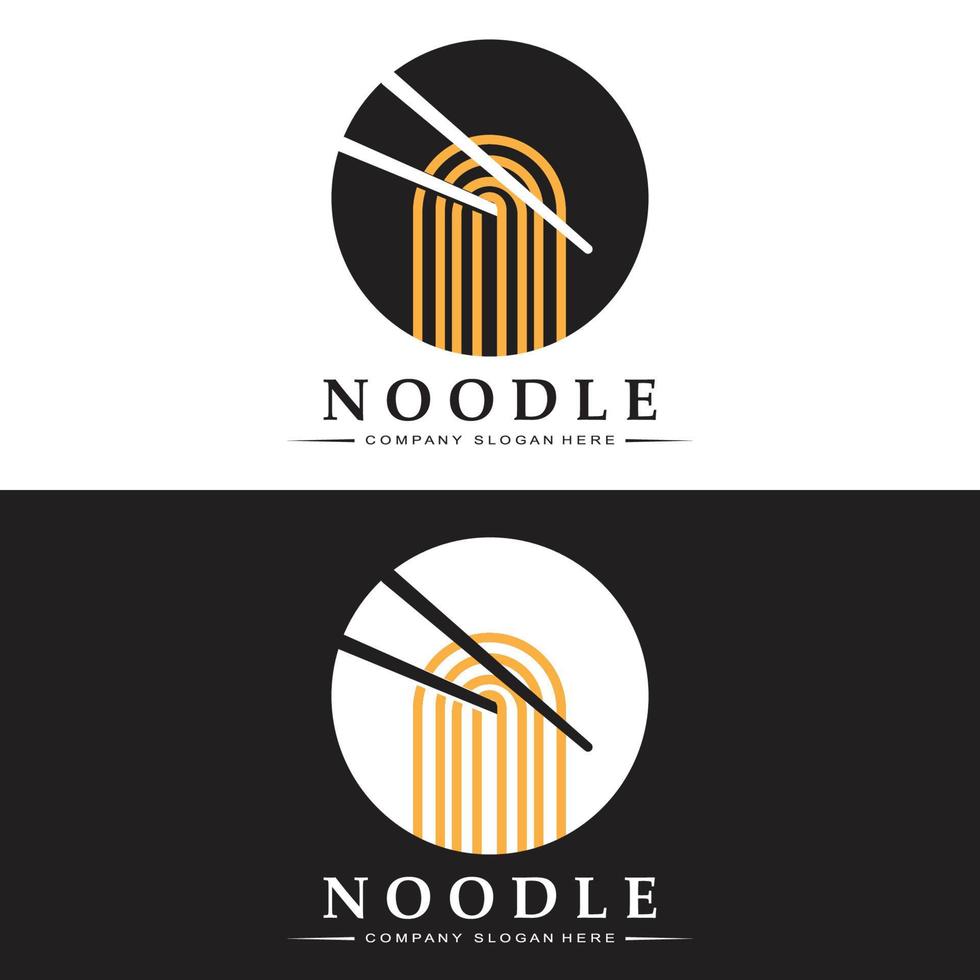 logotipo de fideos, vector de comida asiática, diseño adecuado para tiendas y restaurantes de fideos ramen