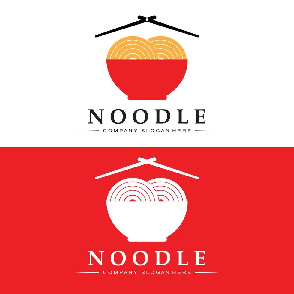 logotipo de fideos, vector de comida asiática, diseño adecuado para tiendas y restaurantes de fideos ramen