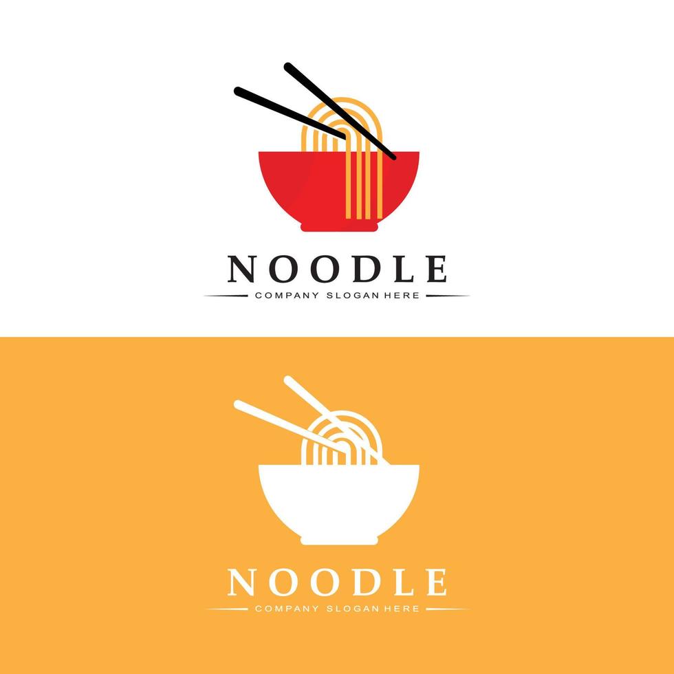 logotipo de fideos, vector de comida asiática, diseño adecuado para tiendas y restaurantes de fideos ramen