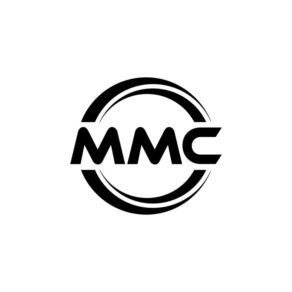 MMC letter logo design in illustration. Vector logo, calligraphy designs for logo, Poster, Invitation, etc.