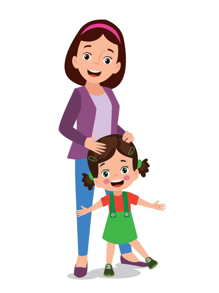 mother and children happy family vector