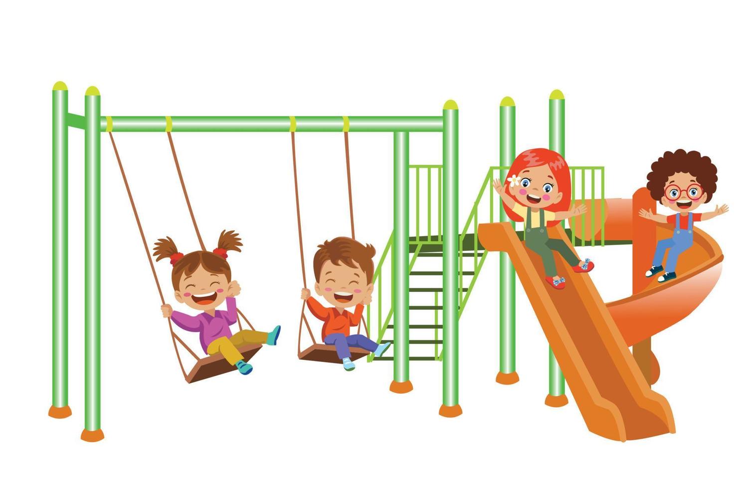 Children playing at playground vector