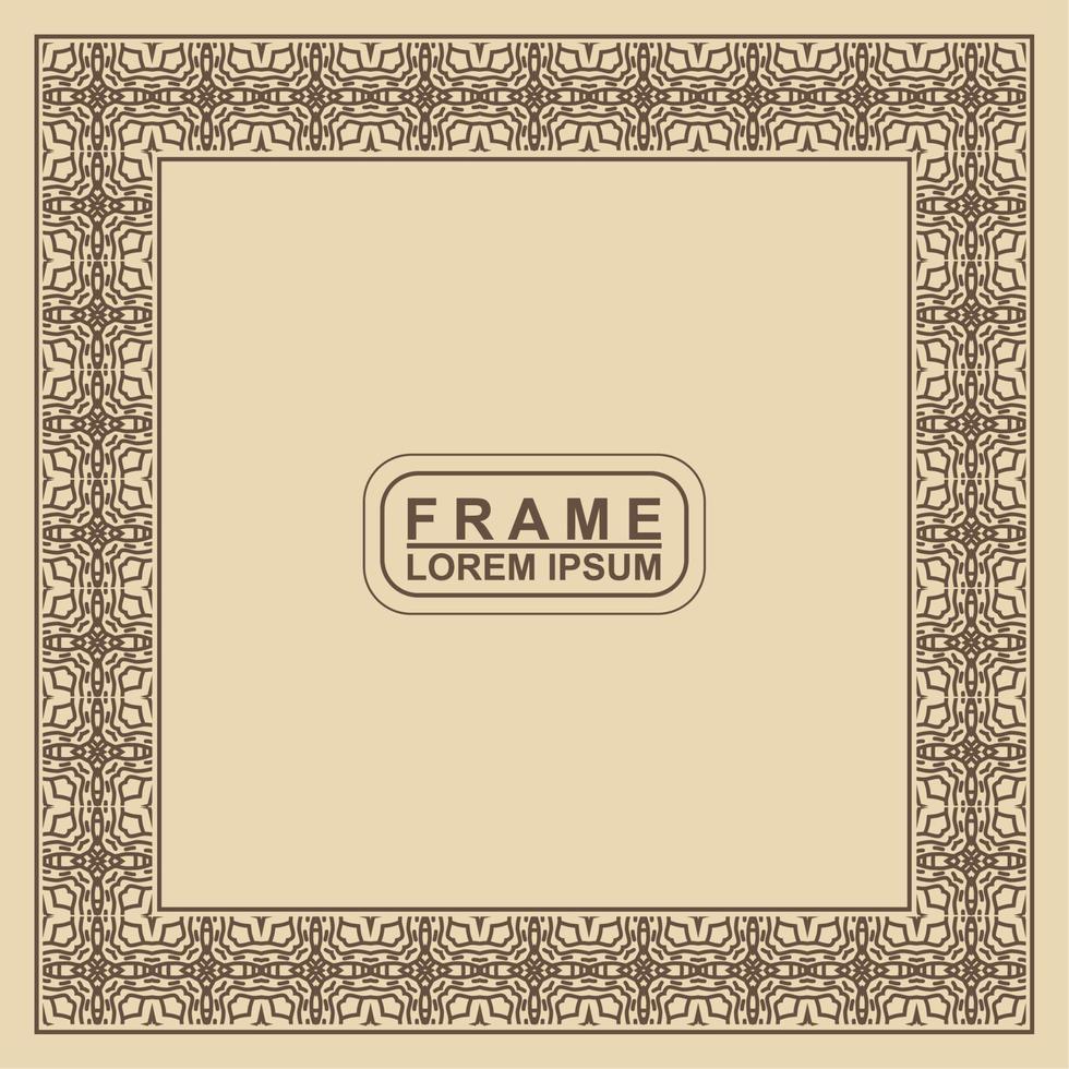 Vintage ornamental vector frame. Vector illustration template for design