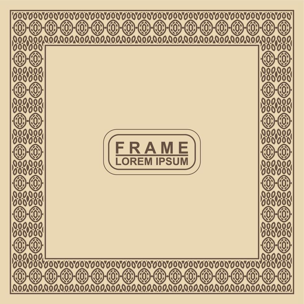 Vintage ornamental vector frame. Vector illustration template for design