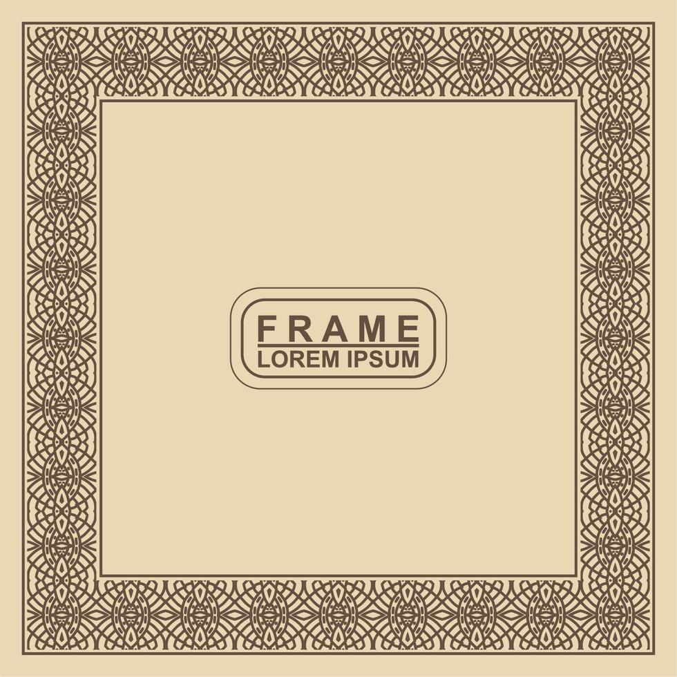 Vintage ornamental vector frame. Vector illustration template for design