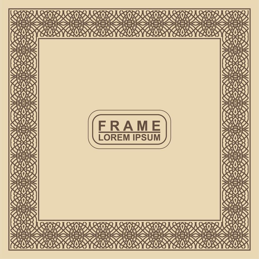 Vintage ornamental vector frame. Vector illustration template for design