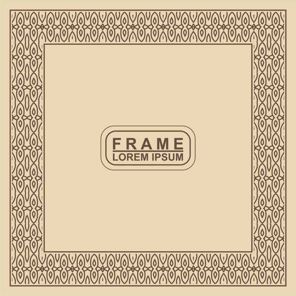 Vintage ornamental vector frame. Vector illustration template for design