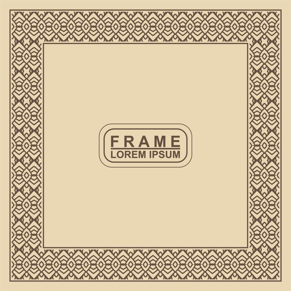 Vintage ornamental vector frame. Vector illustration template for design