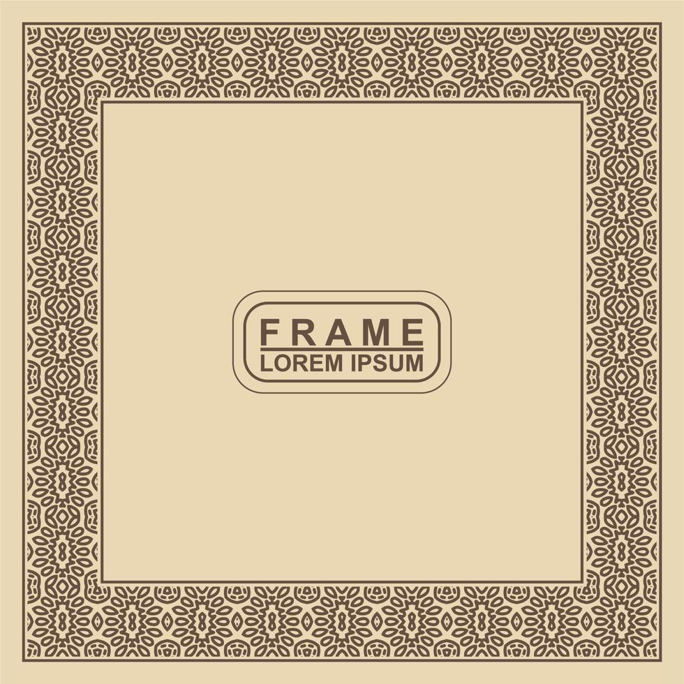Vintage ornamental vector frame. Vector illustration template for design