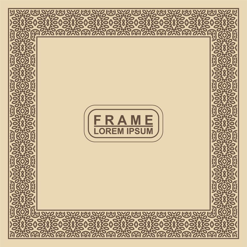 Vintage ornamental vector frame. Vector illustration template for design