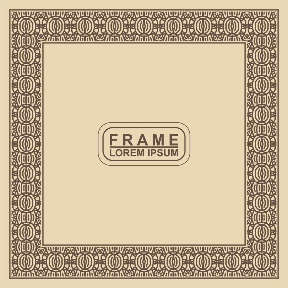 Vintage ornamental vector frame. Vector illustration template for design