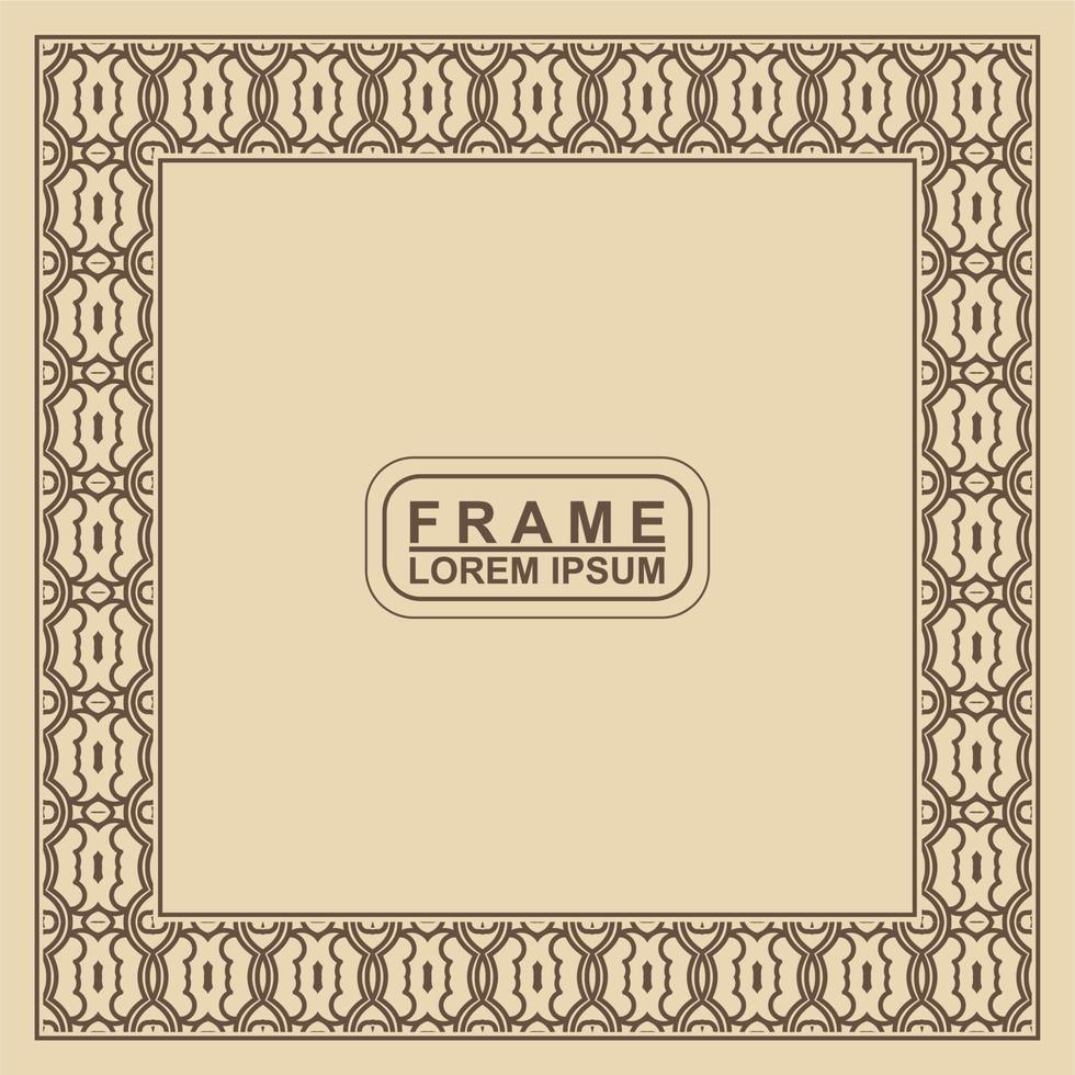 Vintage ornamental vector frame. Vector illustration template for design