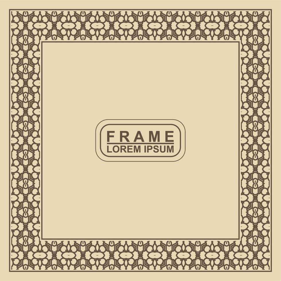 Vintage ornamental vector frame. Vector illustration template for design