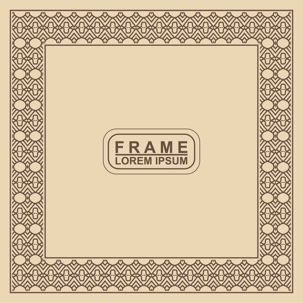 Vintage ornamental vector frame. Vector illustration template for design
