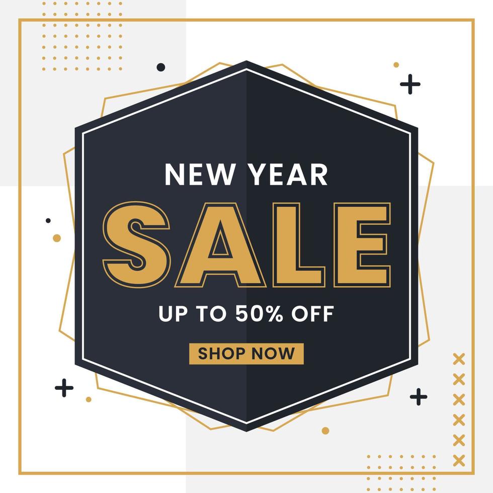 monochrome new year sale design illustration vector