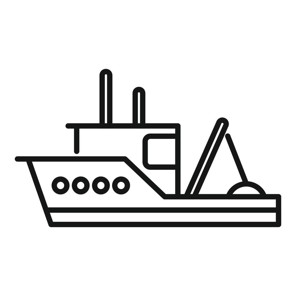 Catch fish boat icon outline vector. Sea ship vector