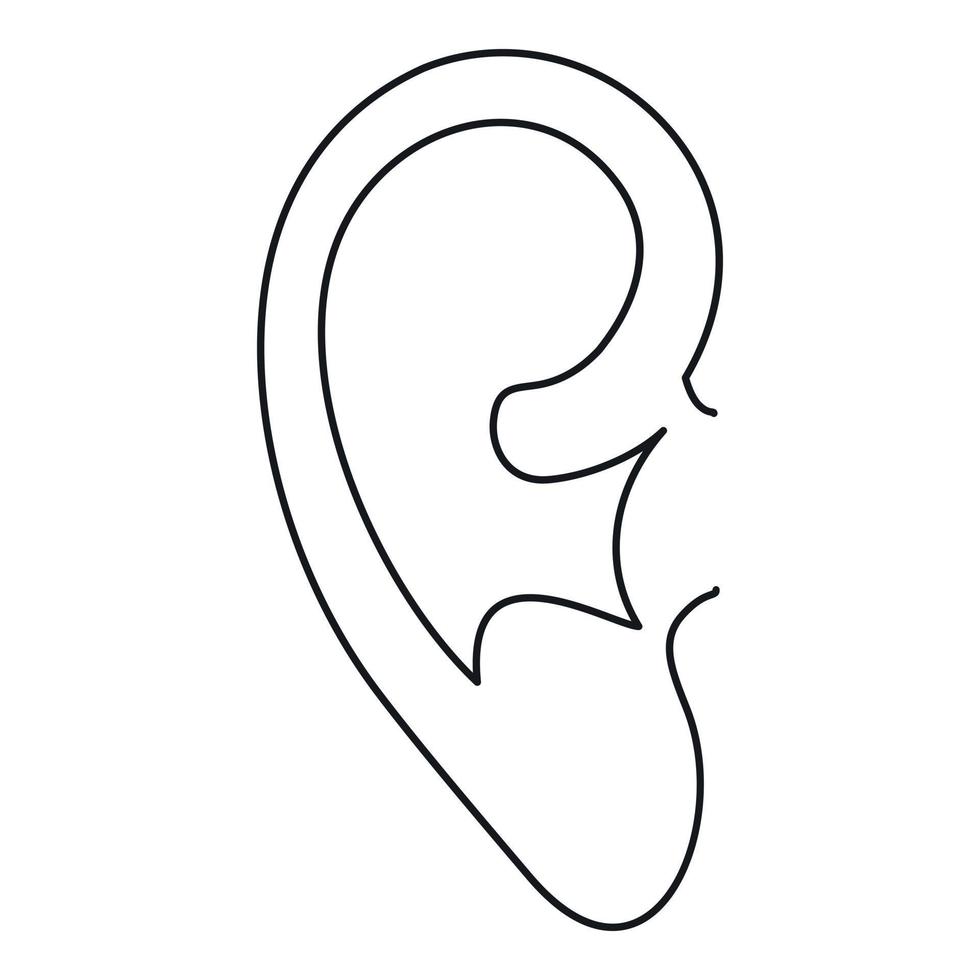 Human ear icon, simple style vector