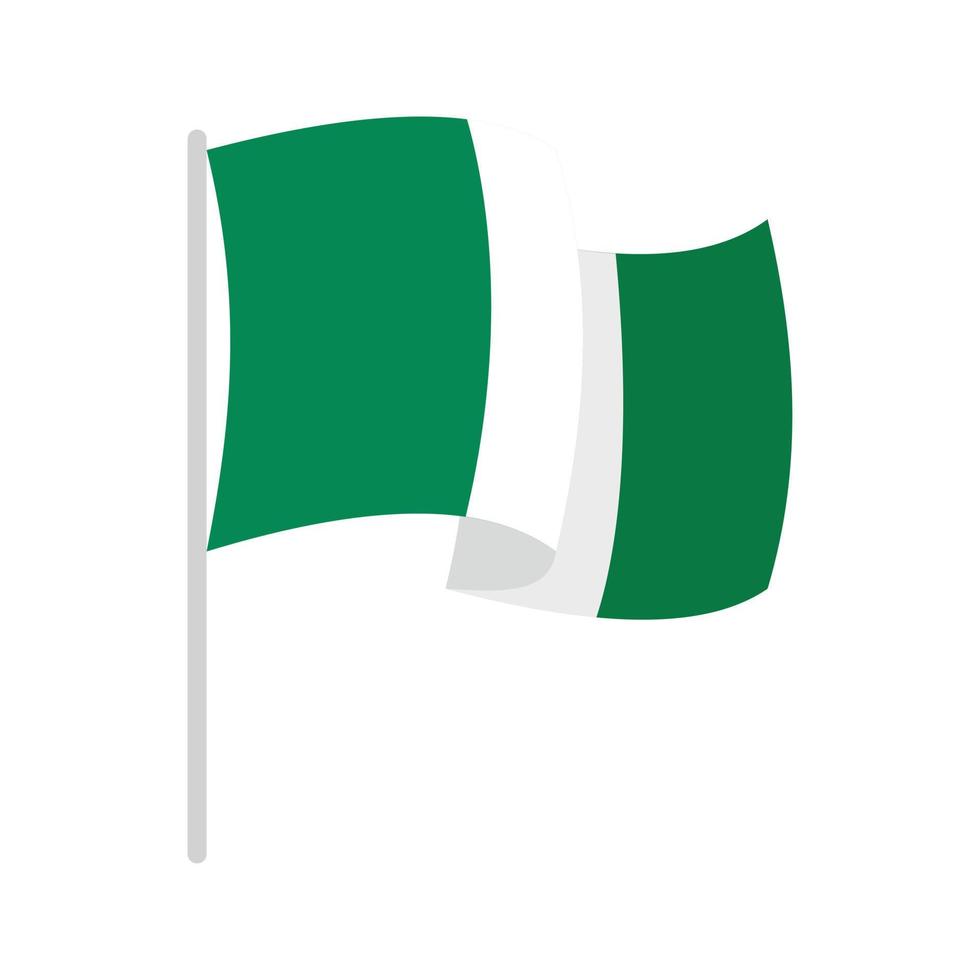 Nigeria flag icon flat isolated vector