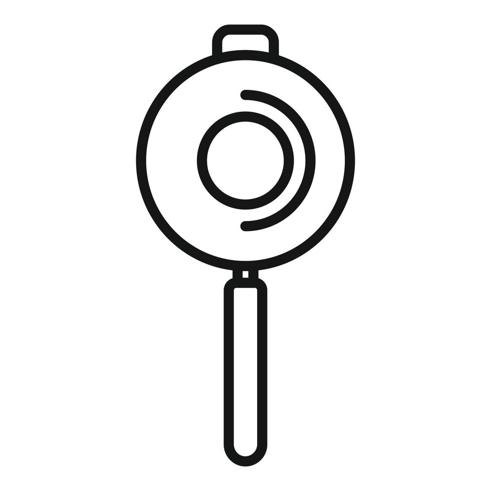 Cookware icon outline vector. Pan fry wok vector