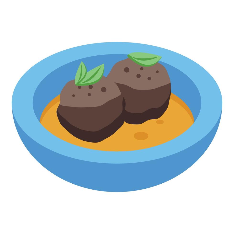 Meat balls icon isometric vector. Duck food vector