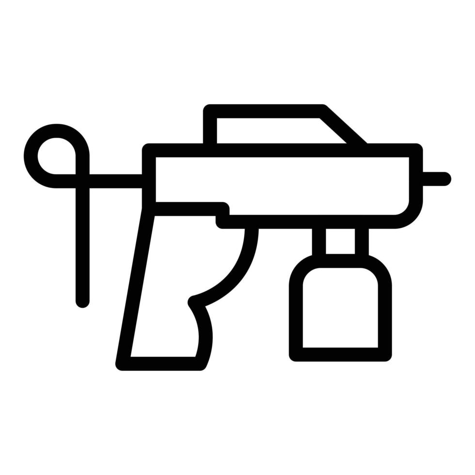 vector de contorno de icono de pistola automática. pulverizador de pintura