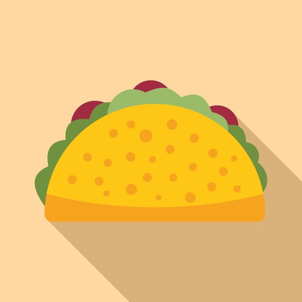 Chicken taco icon flat vector. Mexican food vector