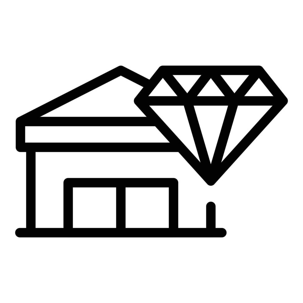 Diamond prize icon outline vector. Draw lottery vector