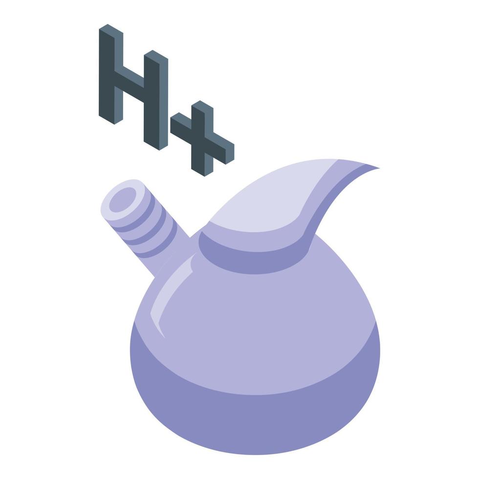Hydrogen experiment icon isometric vector. Test scientific vector