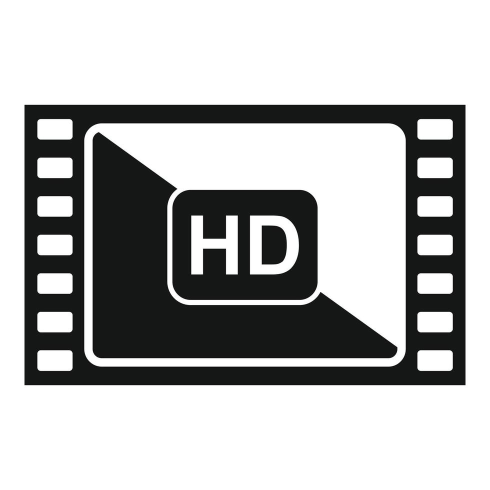 HD film icon simple vector. Cinema video vector