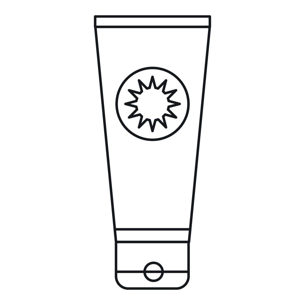 Sunscreen icon, outline style vector