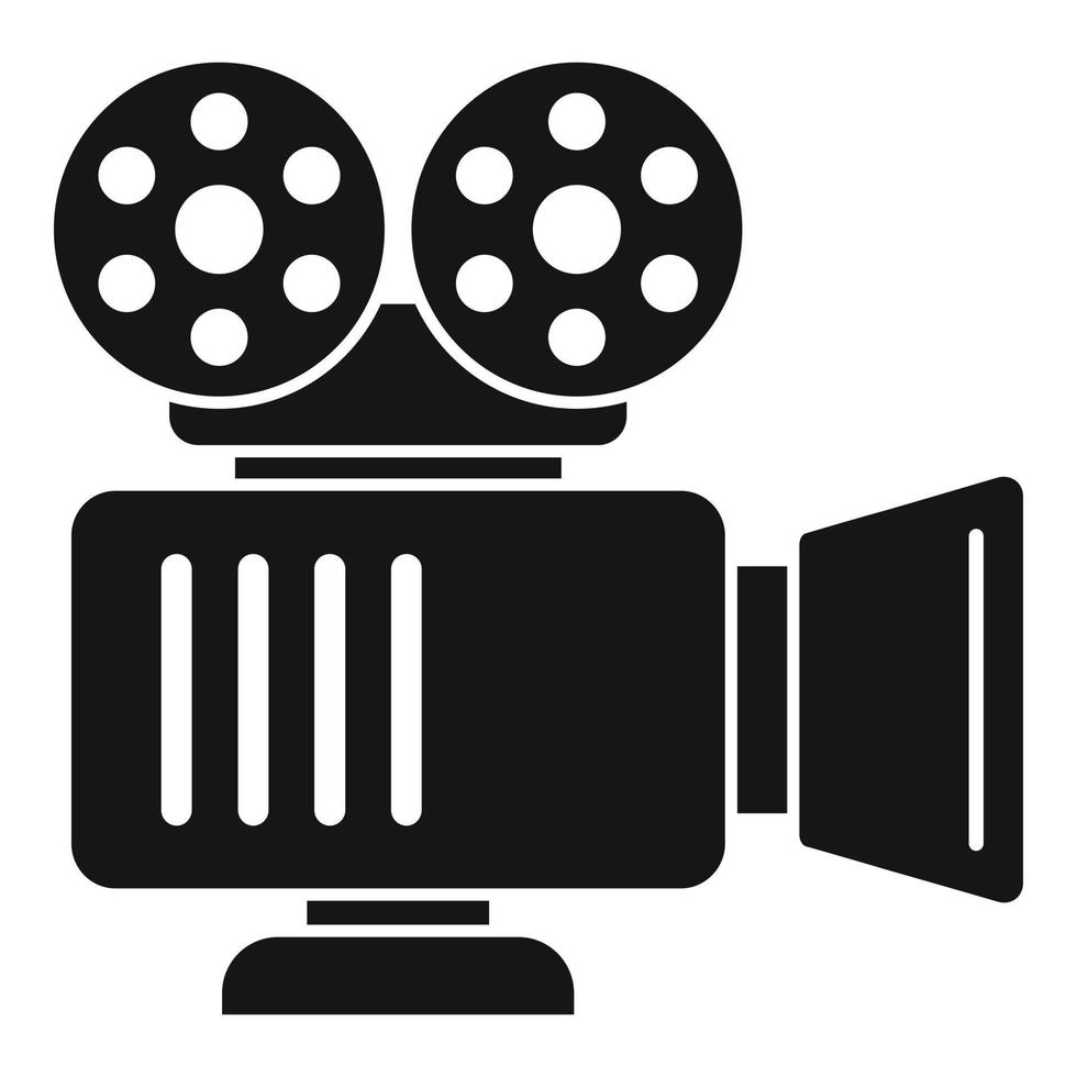 icono de cámara de cine antiguo vector simple. película