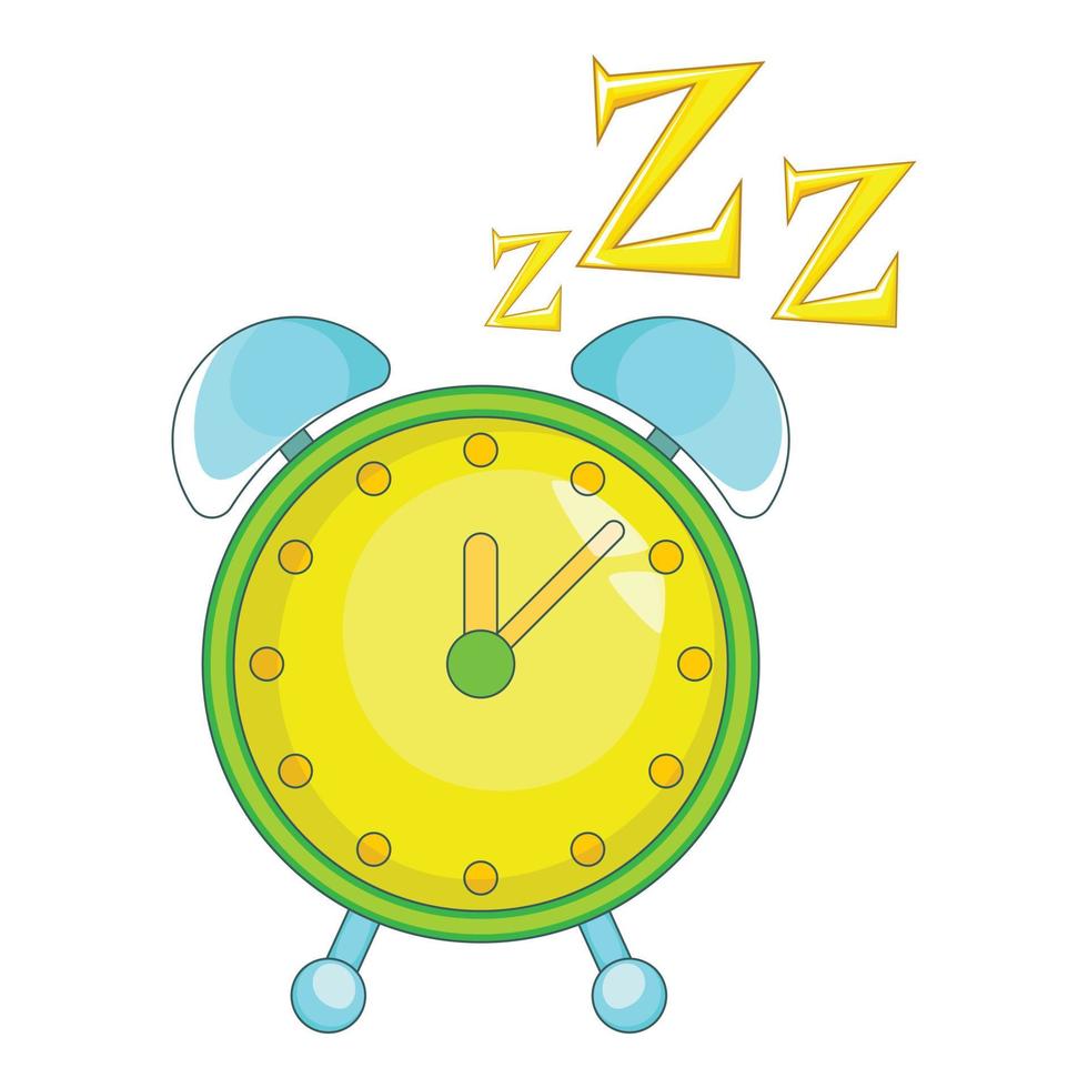 Alarm clock icon, cartoon style vector