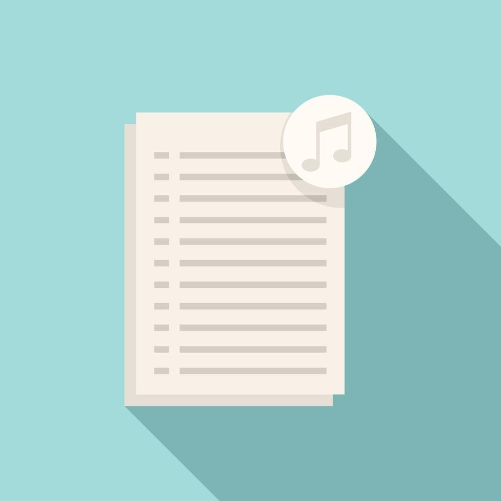 Podcast playlist icon flat vector. Music song vector