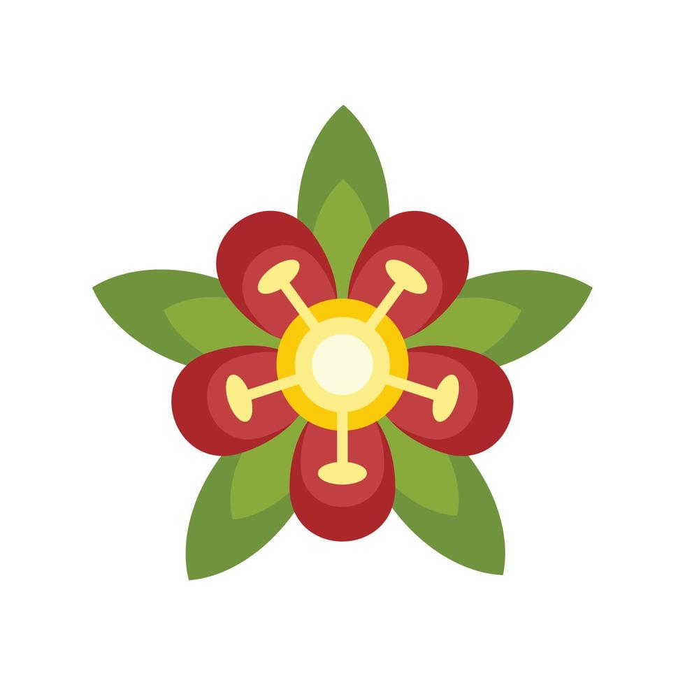 brasil flor icono plano aislado vector