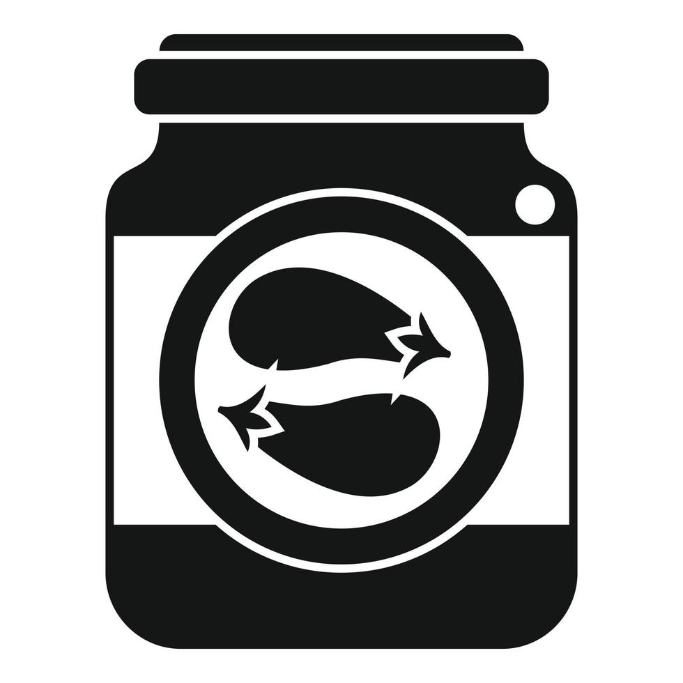 Canned eggplant icon simple vector. Food pickle vector