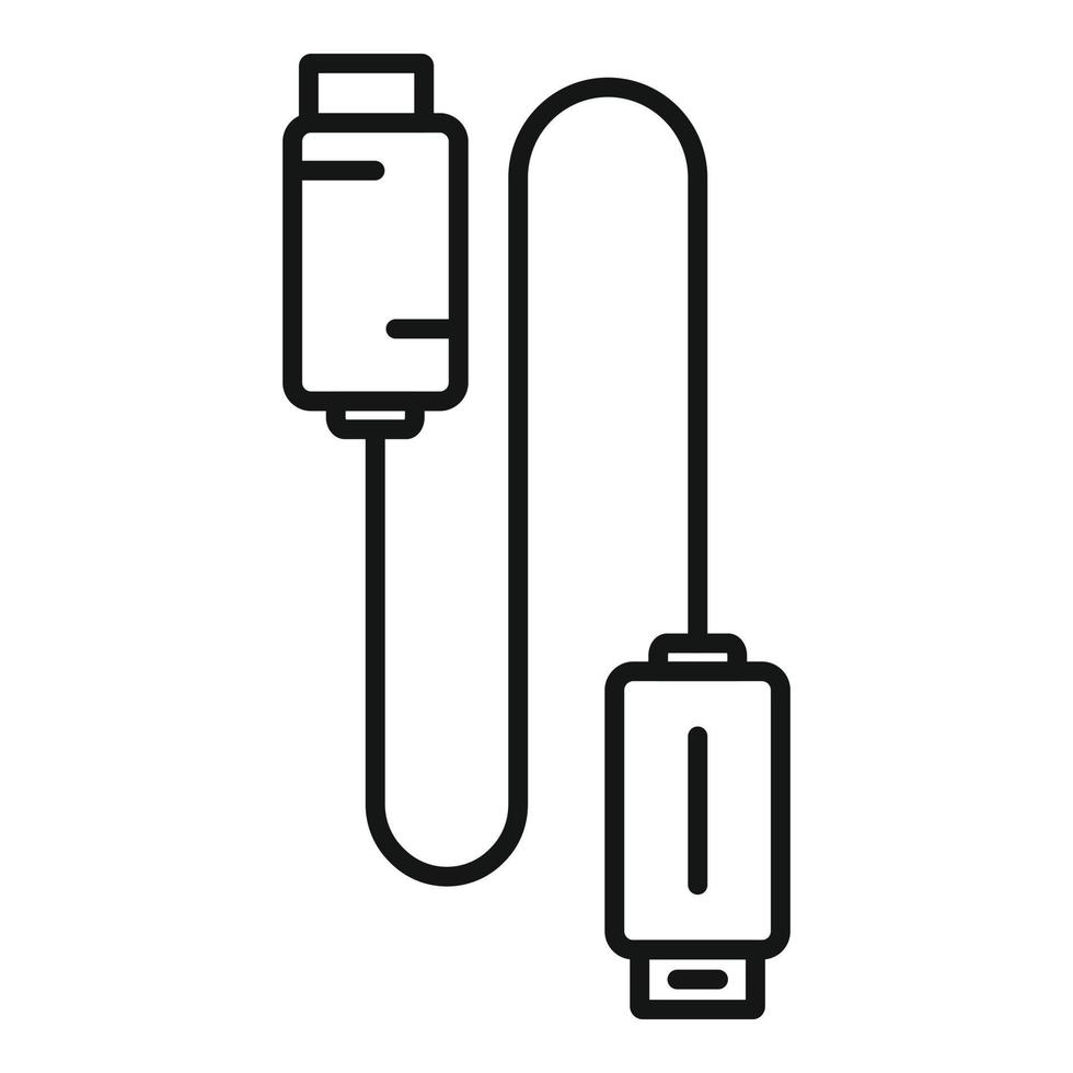 vector de contorno del icono del cable usb del cargador. cargar teléfono