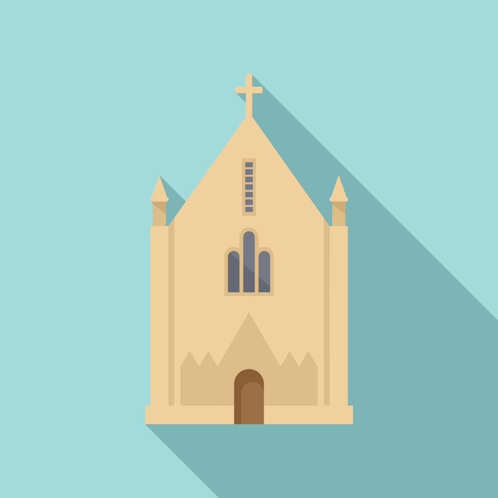 Irish church icon flat vector. Cross ireland church vector