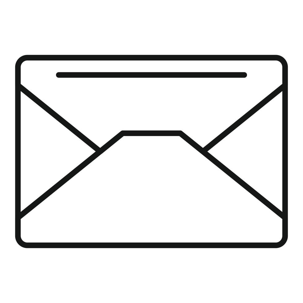 vector de contorno de icono de sobre de postal. carta de correo