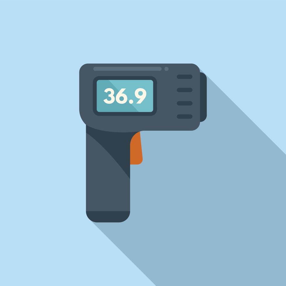 Digital thermometer gun icon flat vector. Medical hand vector