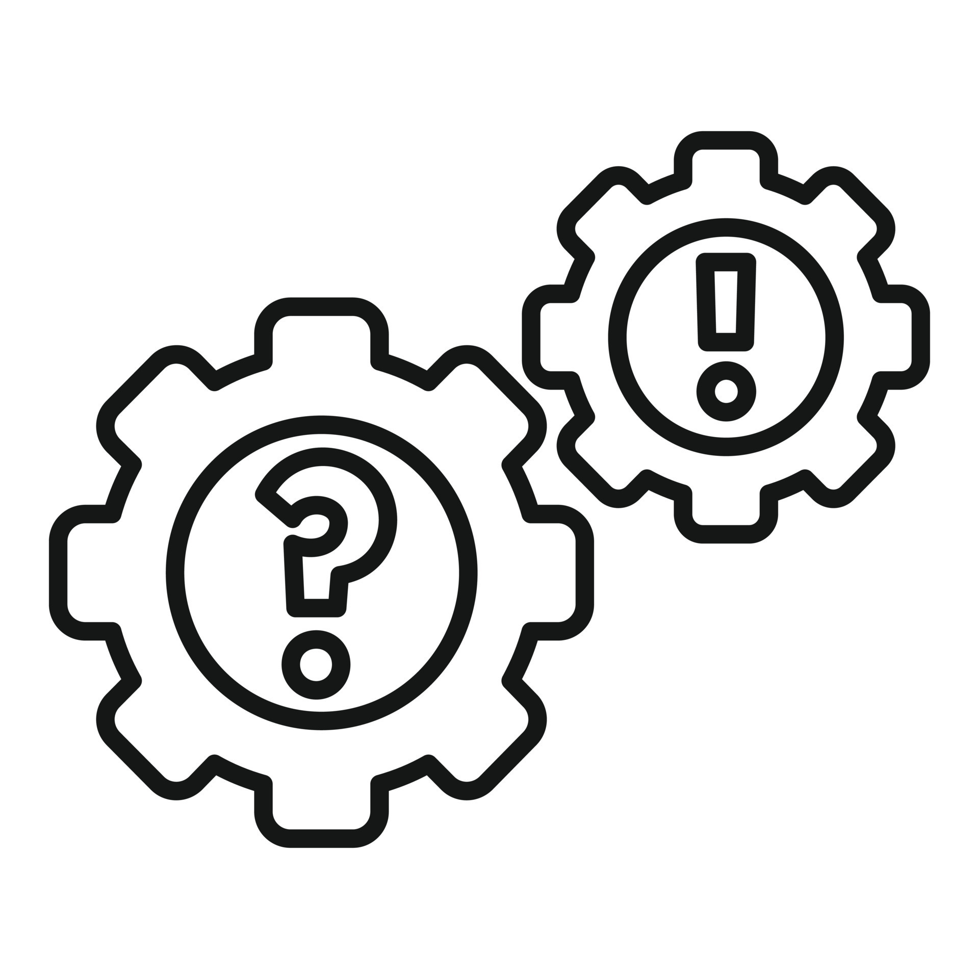 Gear solution icon outline vector. Business problem 15017242 Vector Art