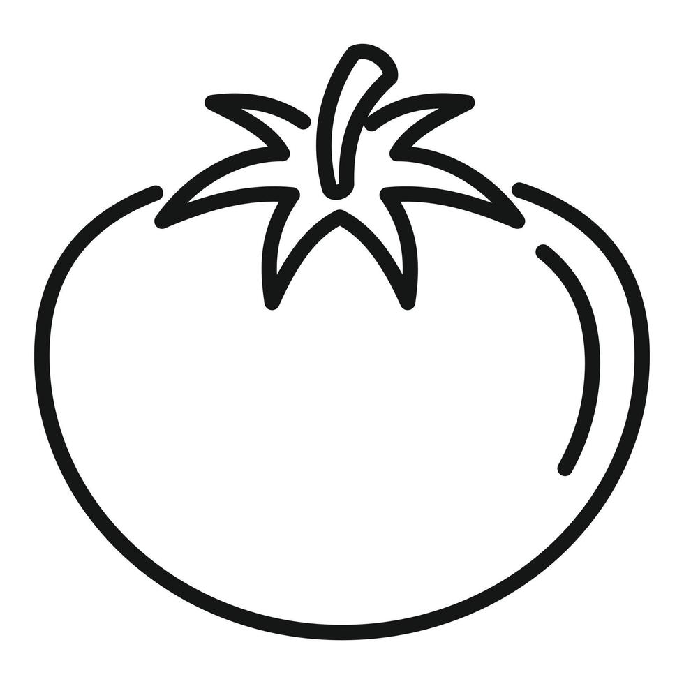 vector de contorno de icono de tomate gmo. comida de adn