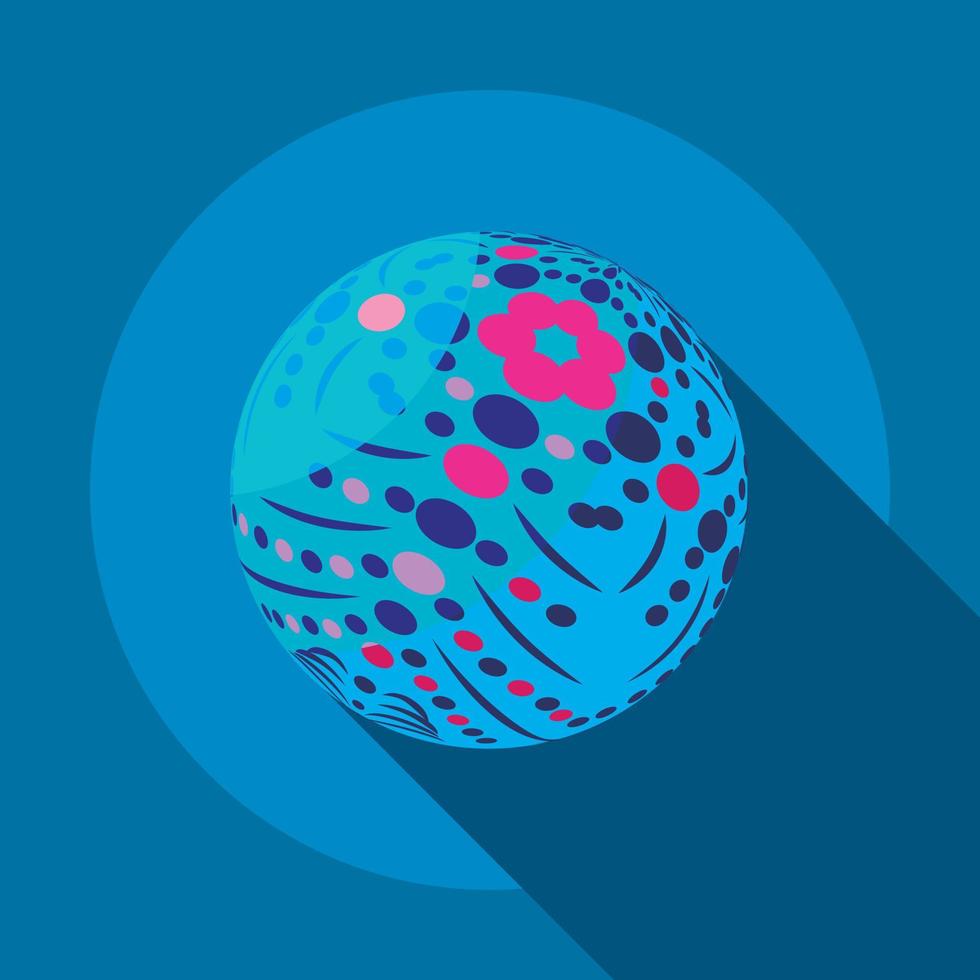 Flower planet icon, flat style vector